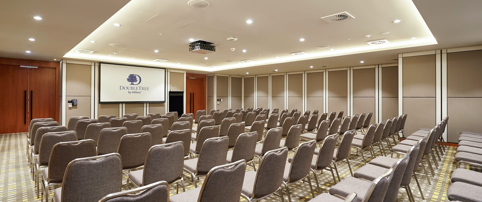 Jarrah Meeting Room with Chairs and Projector Screen