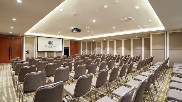 Jarrah Meeting Room with Chairs and Projector Screen
