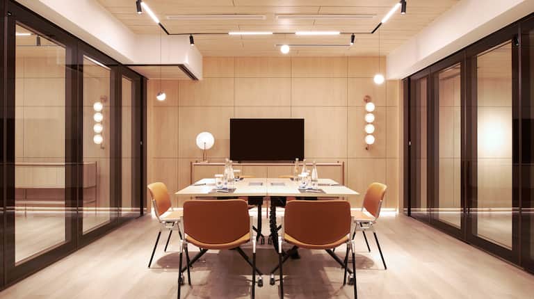 Event space, meeting room table and chairs