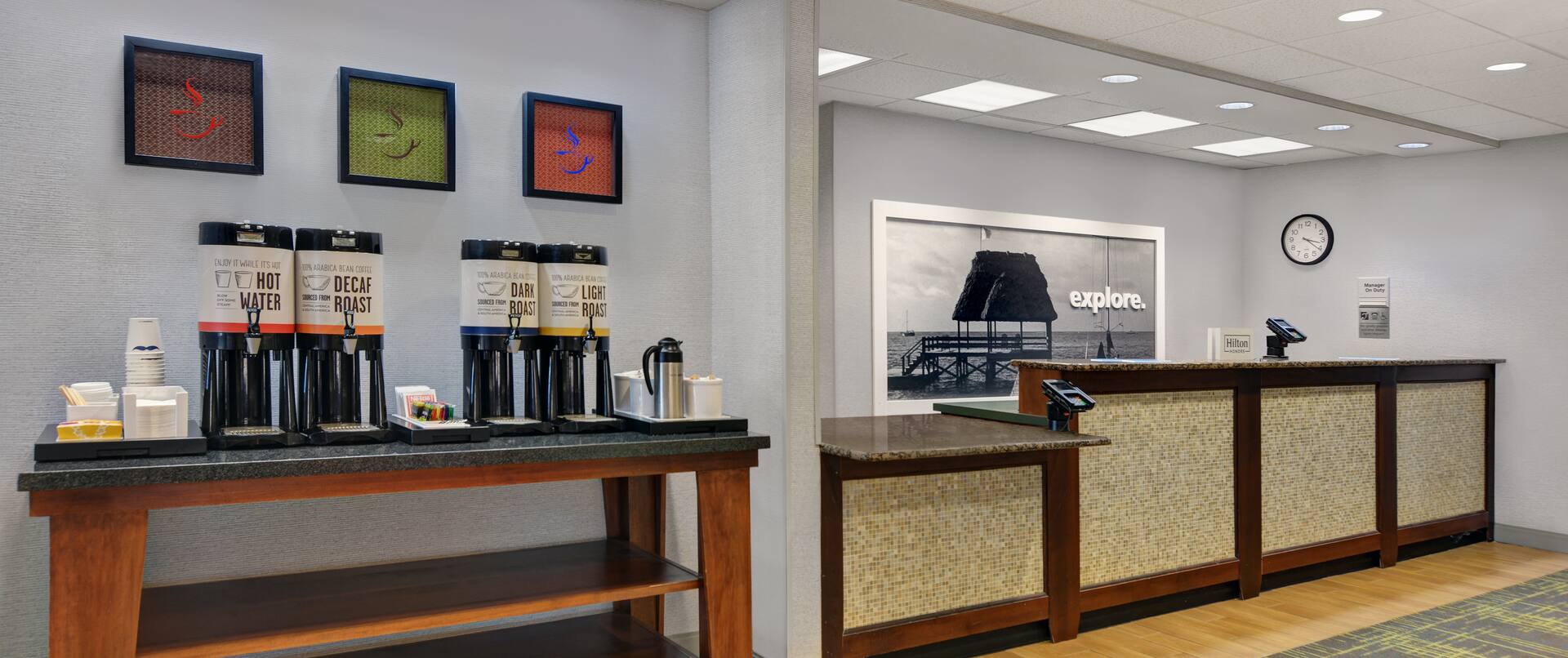 Lobby Front Desk With Coffee Station