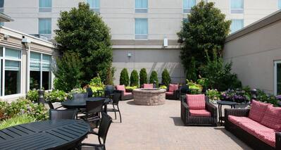 Hotel Exterior Patio Area with Fire Pit