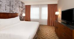 Relax and restore in our One-Bedroom Suite, featuring a private bedroom with a king bed.
