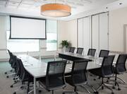 Meeting room arranged in u-shape seating