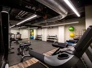 Fitness center fitness equipment and weights