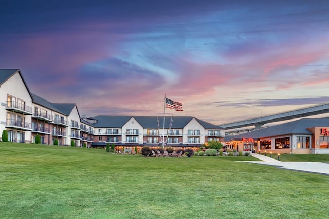 Hotel Exterior at Sunset