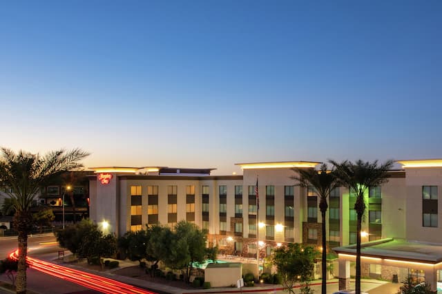 Hampton Inn Horizontal Hotel Exterior During Night
