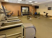 Fitness Center with Treadmills and Weights Area
