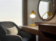 Guestroom with Work Desk Chair and Lamp