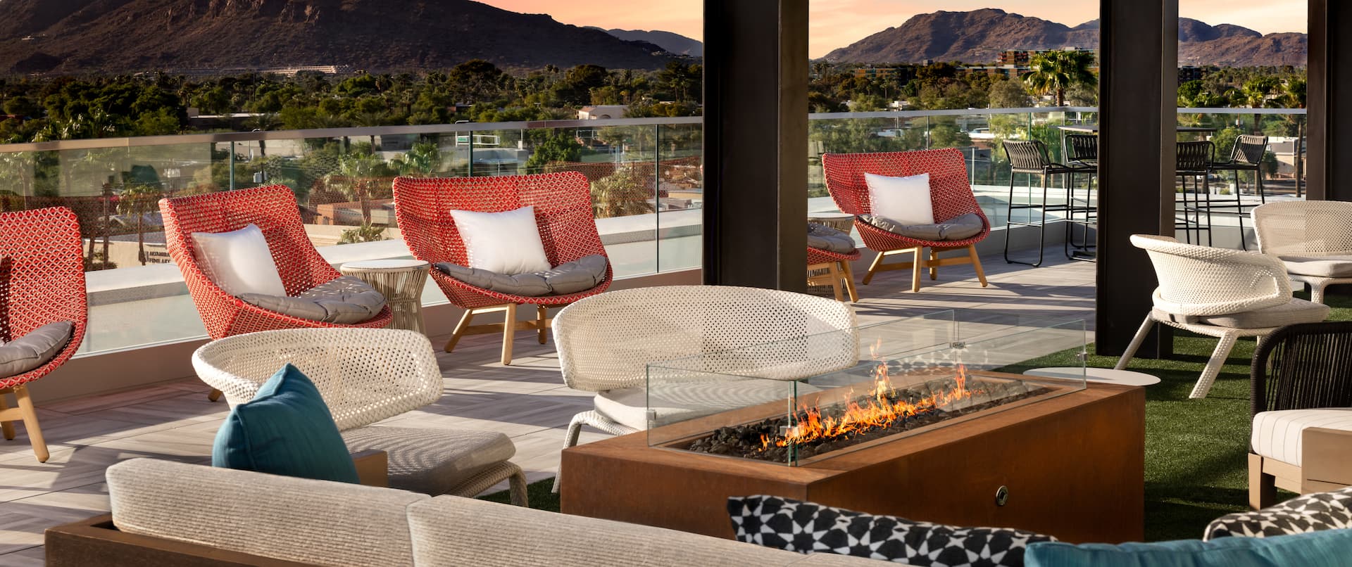 Patio Area with Firepit and View of the Mountains
