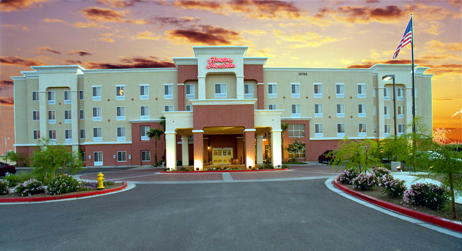 Hotel Exterior at Sunset