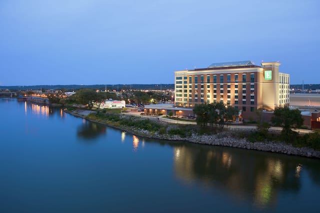 Embassy Suites Exterior at Night