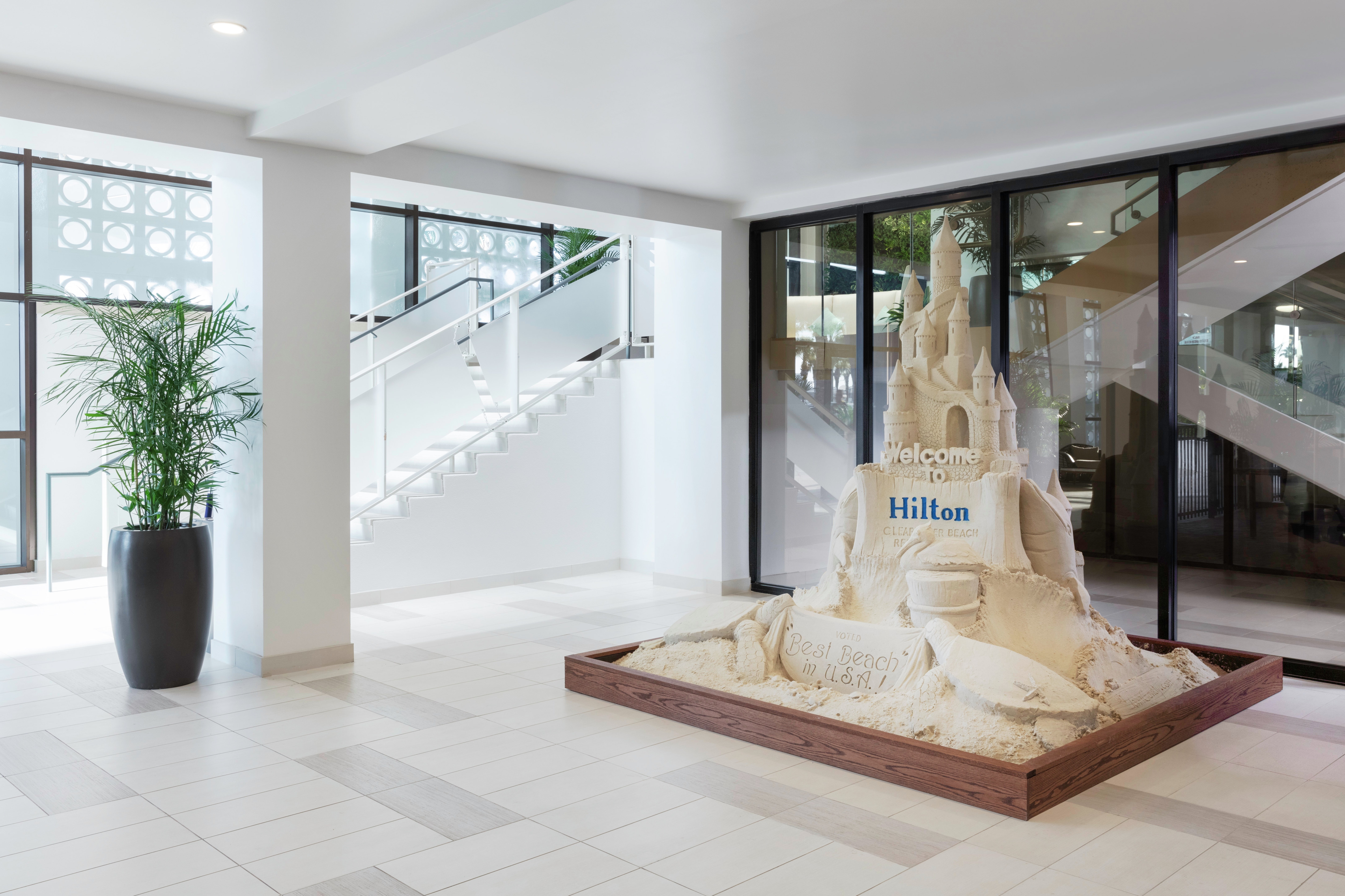 Lobby with Sandcastle Sculpture