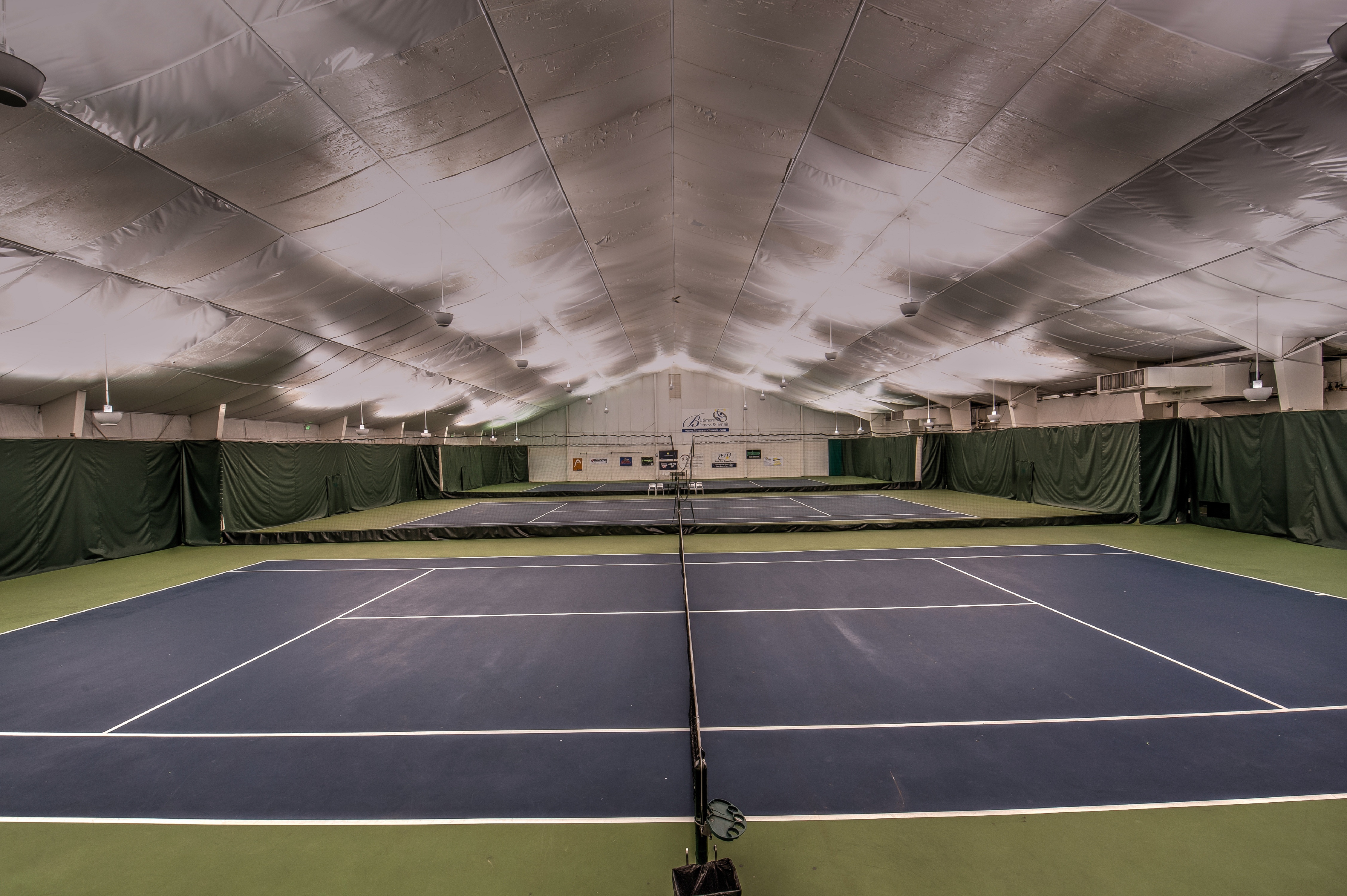 Wide View of Indoor Tennis Courts