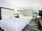 Queen Guestroom with Two Queen Beds, Room Technology, Work Desk, and Outside View