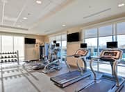 Fitness Center with Exercise Machines and Weights