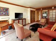 Executive Suite Living Room with TV Sofa and 2 Chairs with Small Table