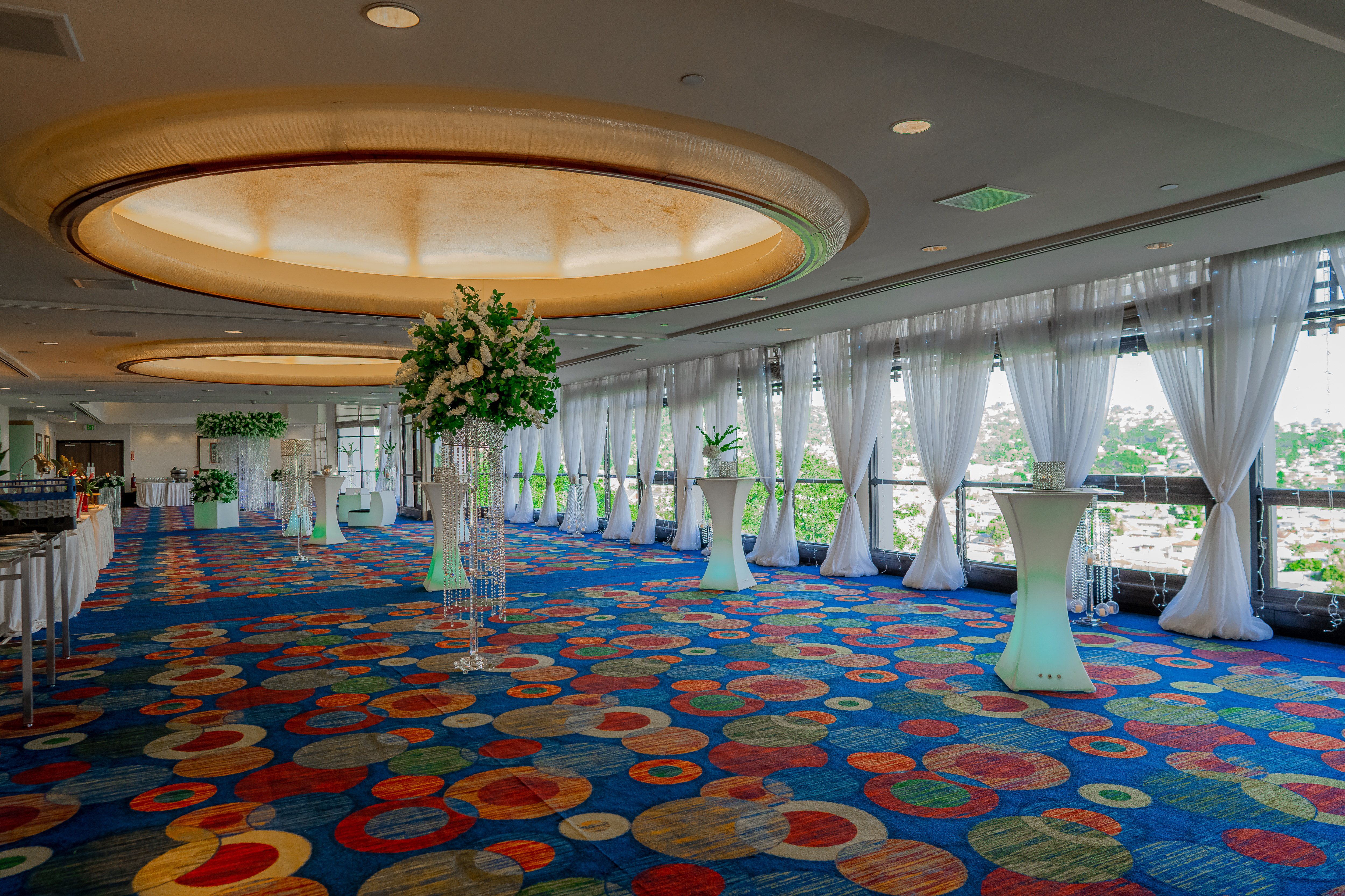 wedding event setup in ballroom