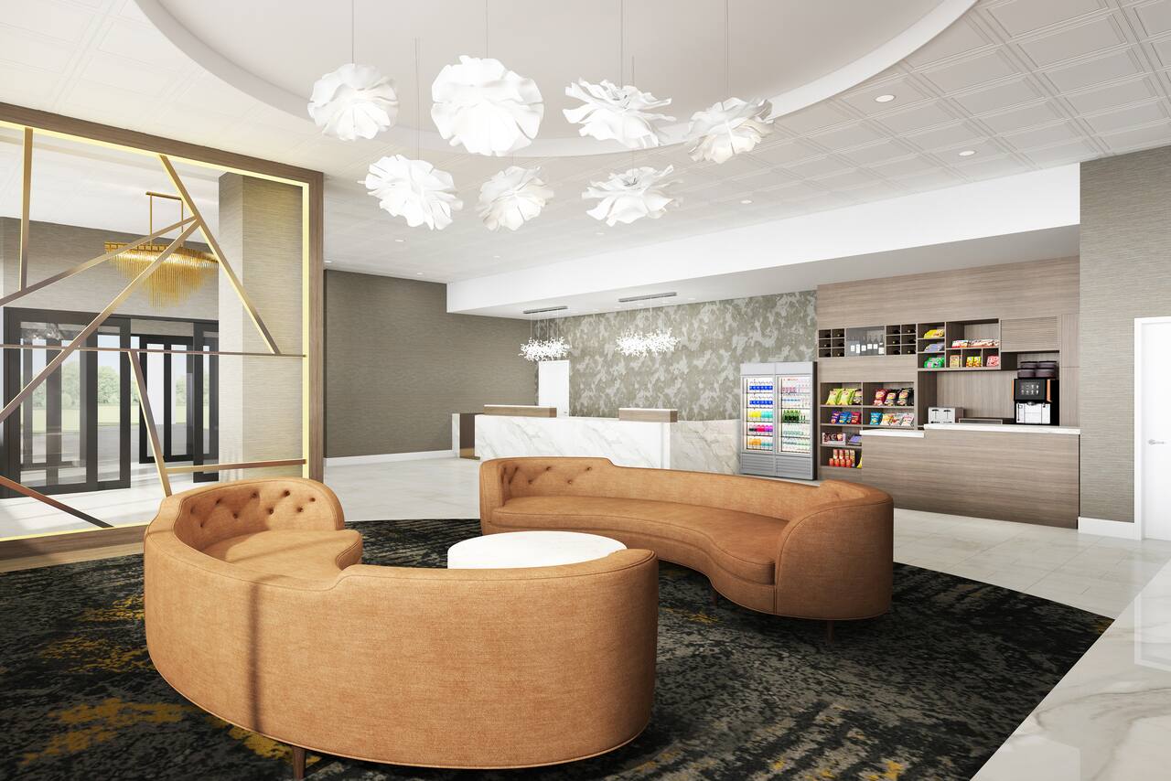 lobby seating area, front desk