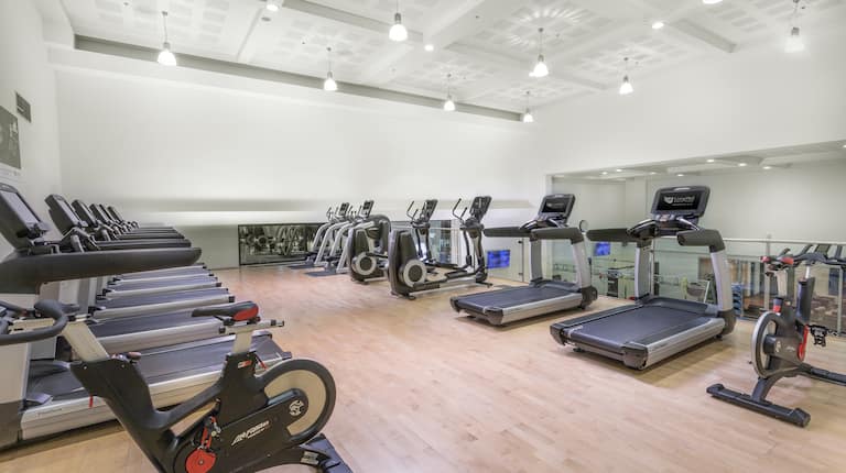 Cardio and aerobic machines in fitness centre