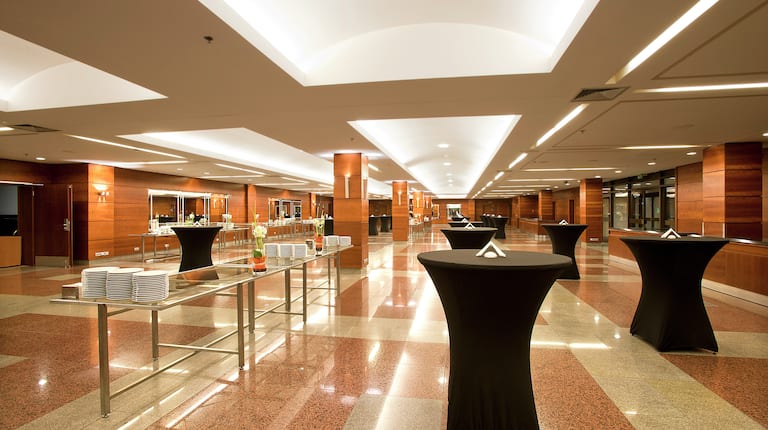 Congress Hall Foyer with Glass Tables and Black Tables