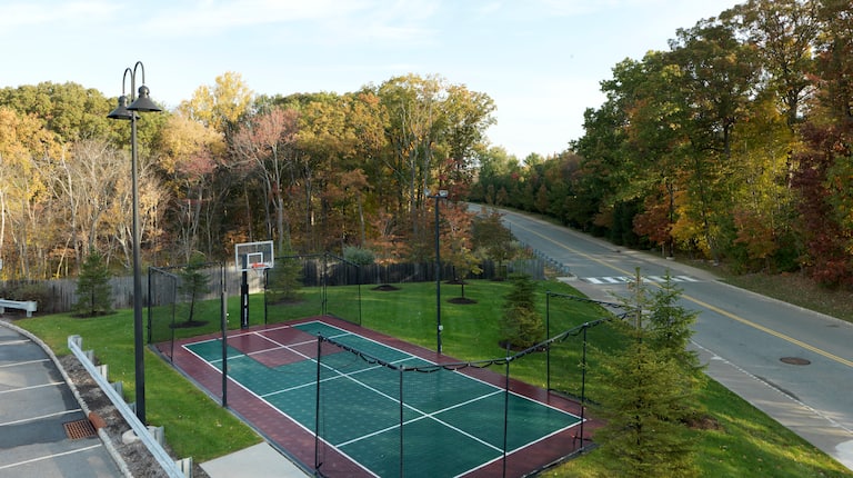 Overview of outdoor basketball court