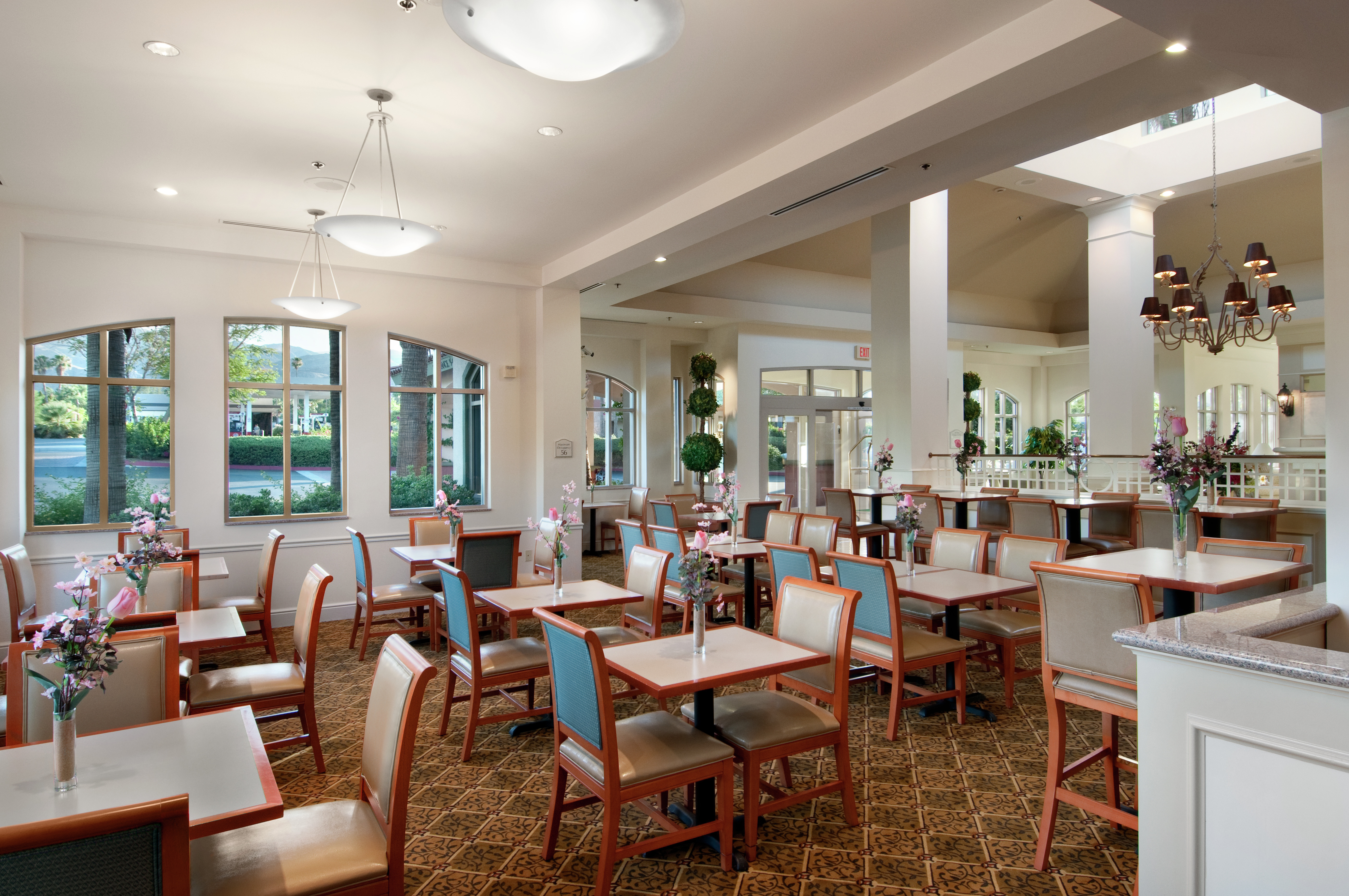 Multiple Seating Options and Windows in Great American Grill Dining Area 