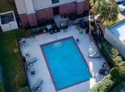 Arial View of Outdoor Pool and Lounge Chairs