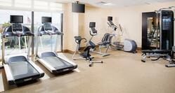 Fitness Center With Cardio Equipment, TV, and Weight Machine