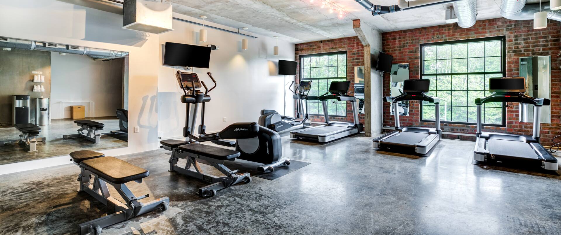 Treadmills and Modern Exercise Equipment in Fitness Center