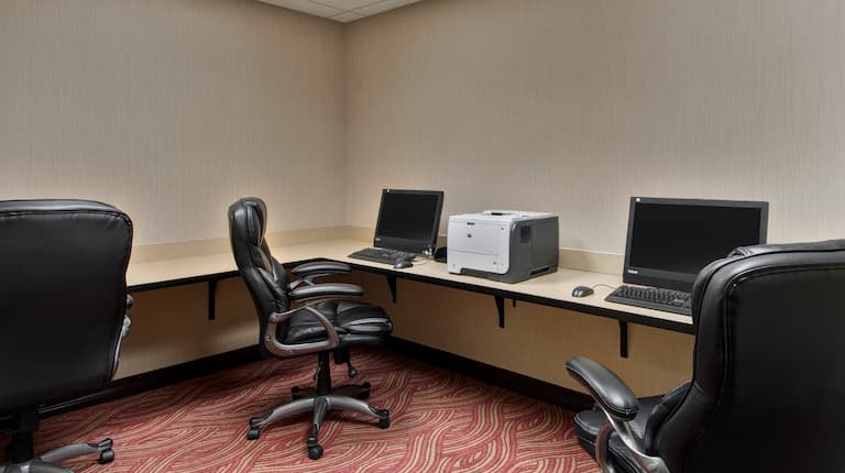 Business Center with Desktop Computers and Printer