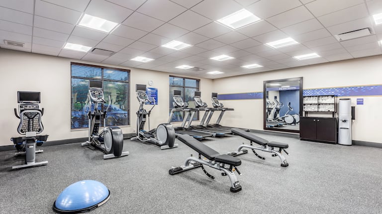 Fitness Center with Treadmills, Cross-Trainers, Cycle Machine and Weight Benches