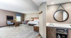 One King Bed Guest Suite with Work Desk, Wall Mounted TV and Wetbar Counter
