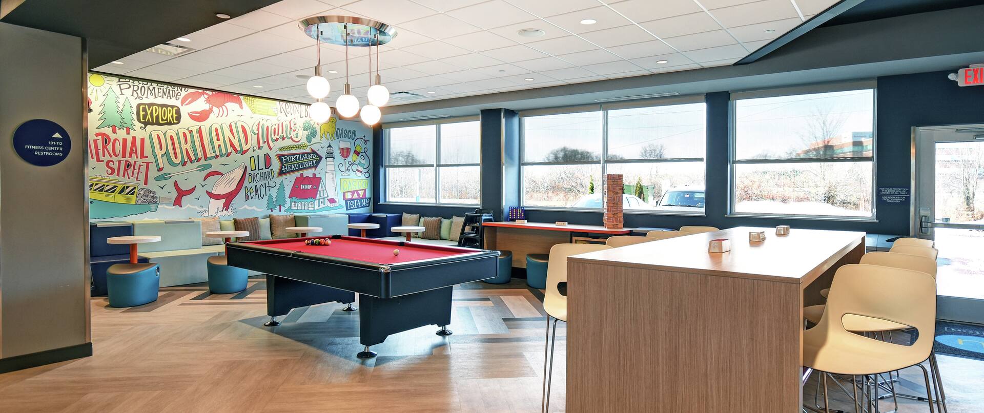Game Area with Pool Table