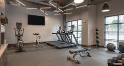 Fitness Center with Treadmills, Weight Bench, Cross-Trainer and Wall Mounted TV