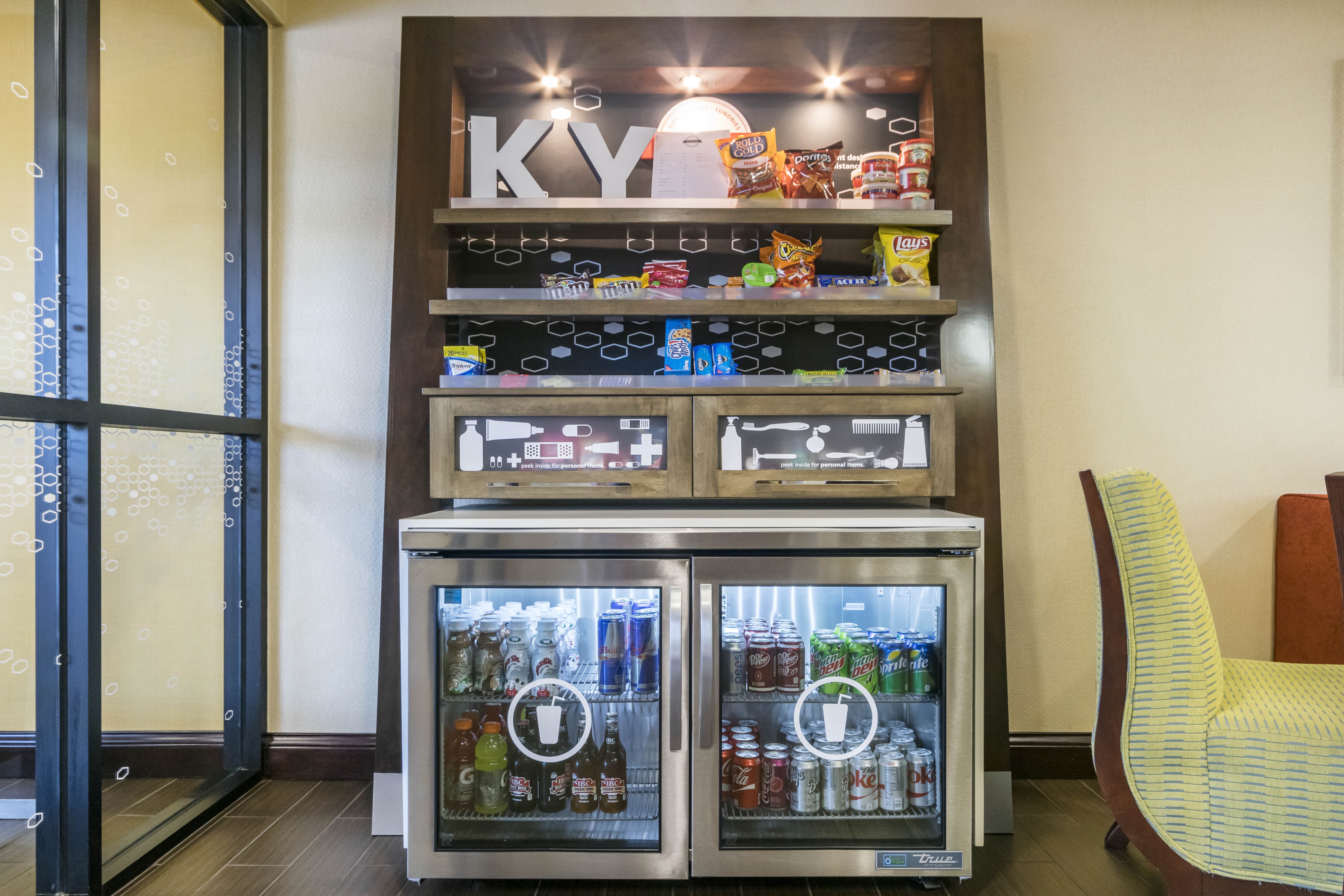 Walk-up Treat Shop with Snacks and Convenience Items in Lobby Area