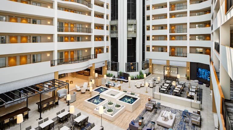 Large Atrium Area at Embassy Suites Hotel