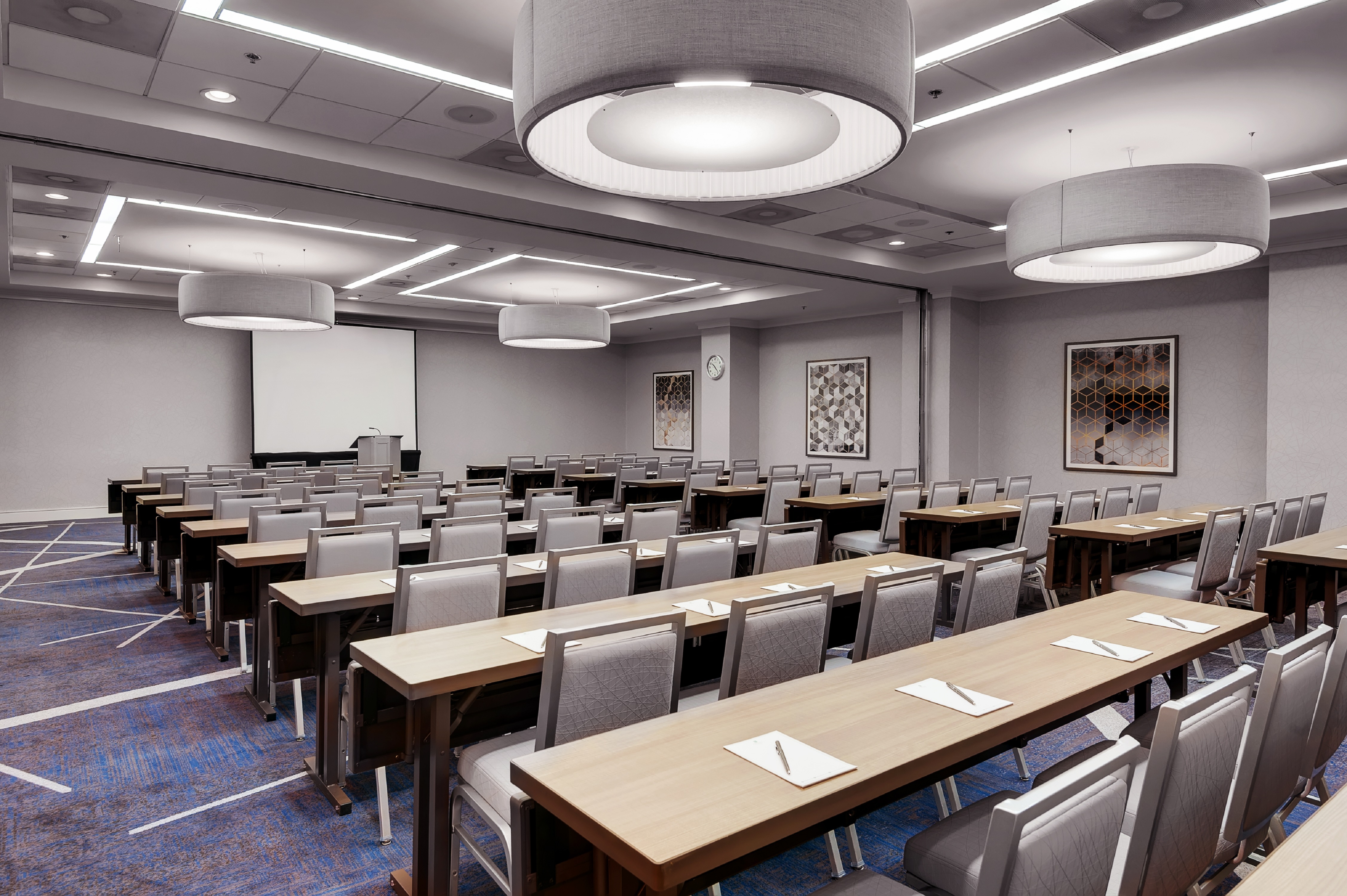 Angle View of Graham Bell Meeting Room Classroom Set Up
