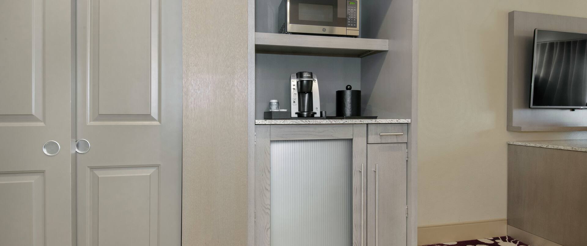 Refrigerator, Microwave & Keurig Coffee Maker in all Guest Rooms