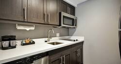 Suite Kitchen with Dishwasher, Sink and Microwave Oven
