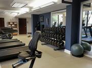 24 Hour Fitness Center with Treadmills and Weights