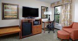Hotel Room with Microfridge Desk HDTV and Armchair
