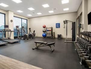 Fitness Center with Weights Treadmills and Elliptical Machines