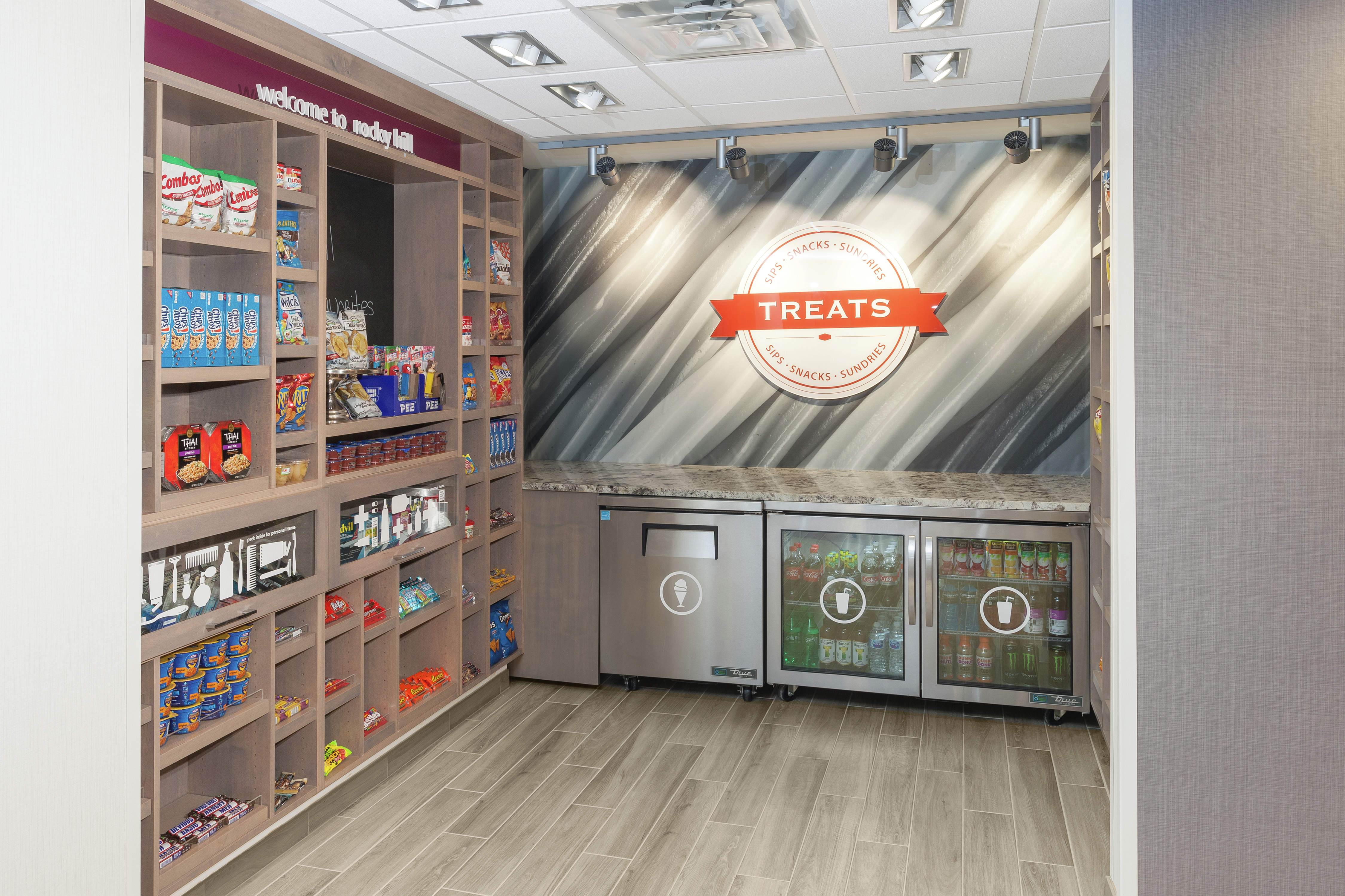 Treats Shop with Snacks and Cold Drinks