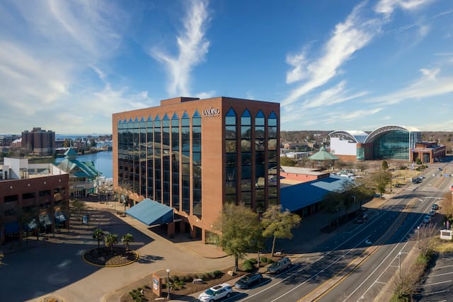 hotel exterior aerial view