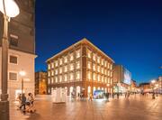 Rijeka Shopping Street in the City Center by Night