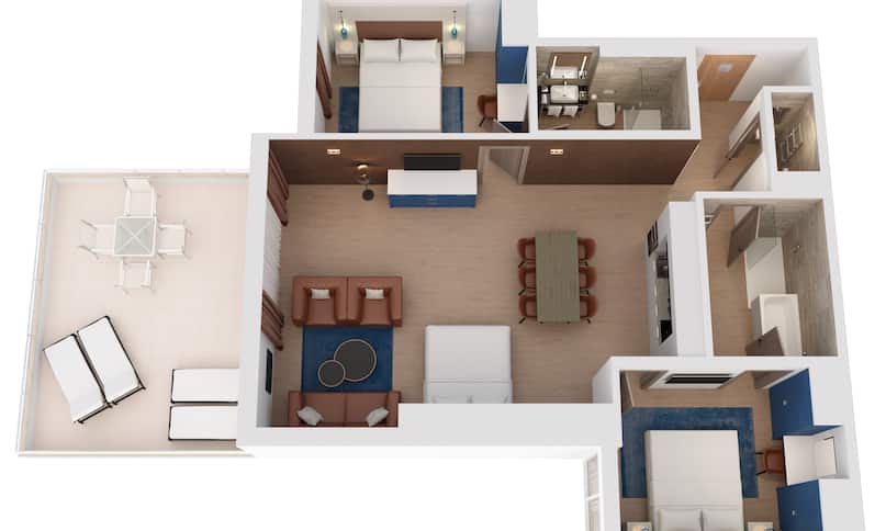 Villa con due camere con letto king size - Appartamento con vista mare - Planimetria precedente