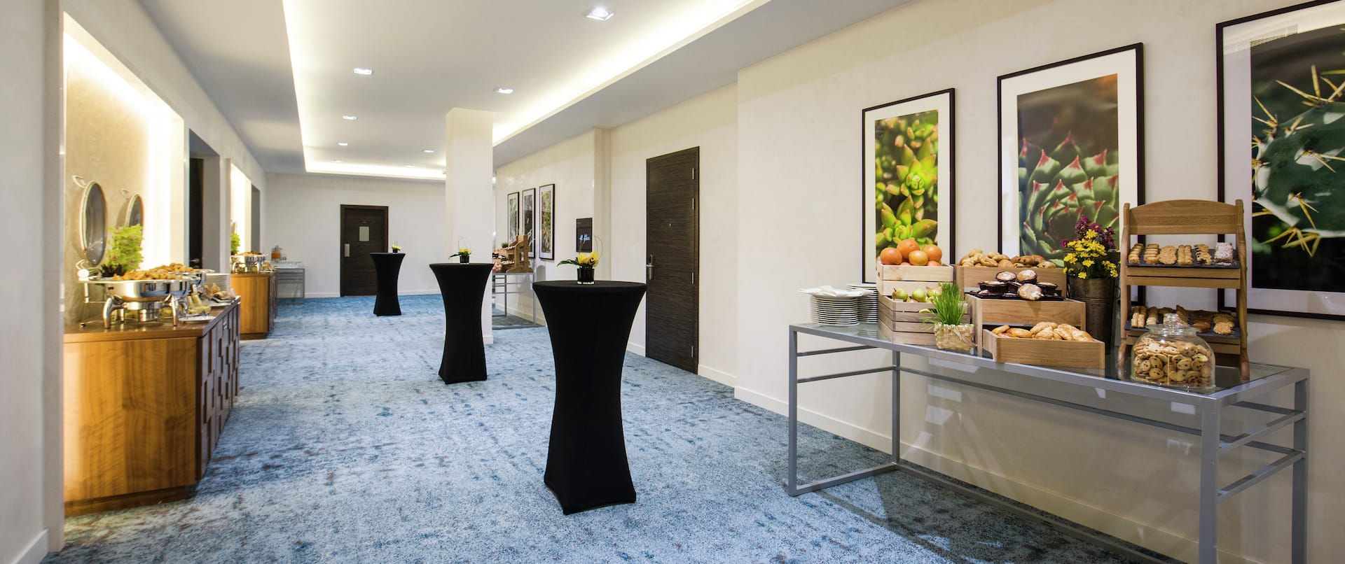 Food Service and Cocktail Tables in Foyer Area Outside of Meeting Space