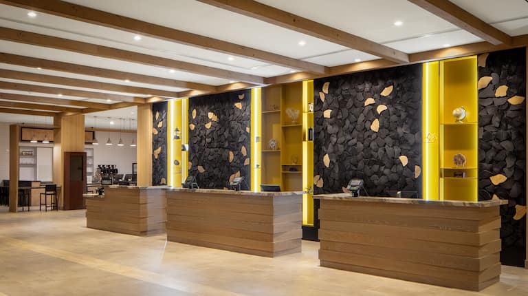 Front desk area of hotel