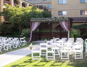 Courtyard Patio Setup for a Wedding Celebration