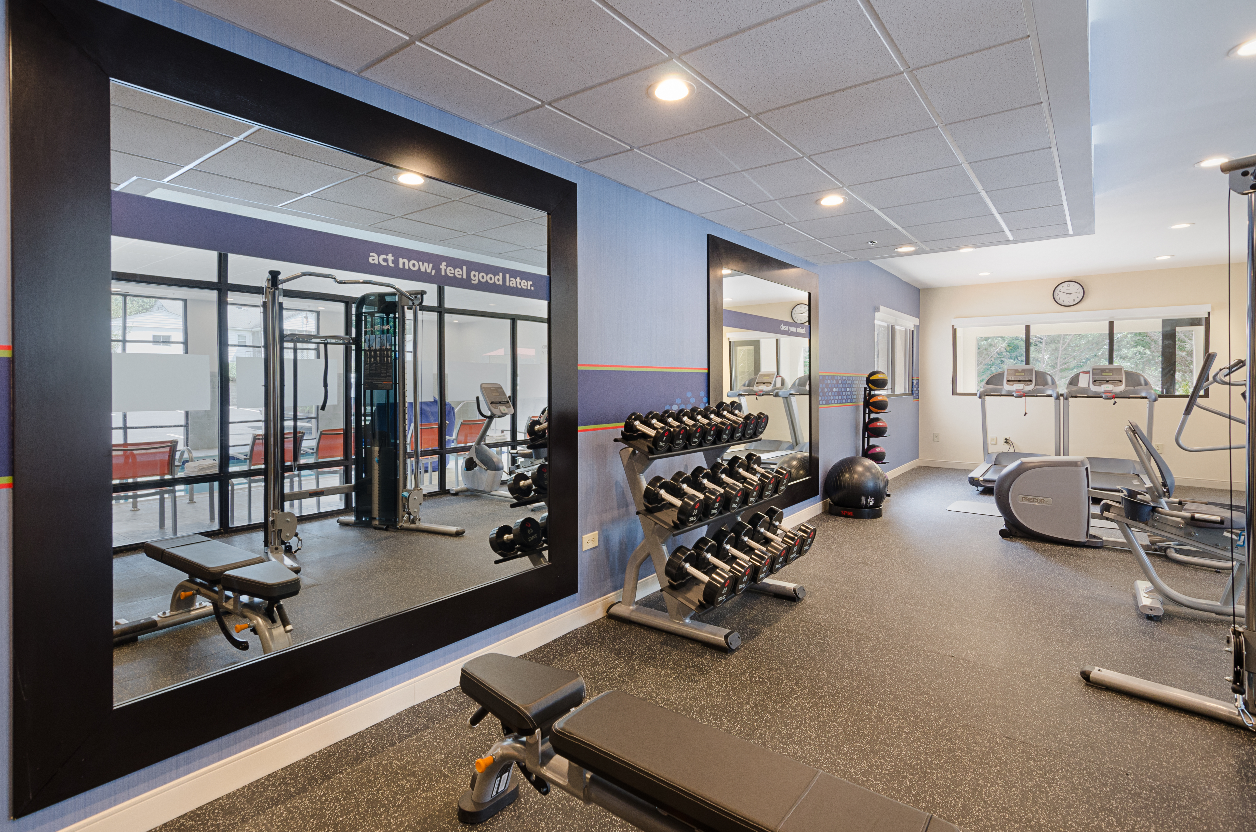 Fitness Center with Dumbbell Rack, Weight Bench, Cross-Trainer and Weight Machine